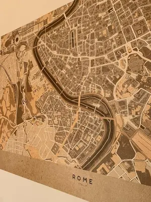 a drawing of a map of a city at Apartment SIX Rome Flaminio - Villaggio Olimpico in Rome