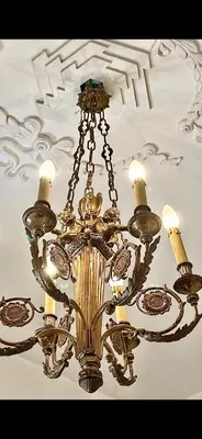 a chandelier is hanging from a ceiling at Pantheon Luxury Jacuzzi Apartment in Rome