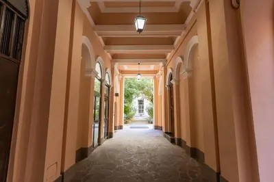 an empty hallway of a building with a hallway at Porta maggiore 2 bedroom with terrace in Rome