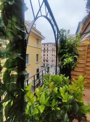 a view from the balcony of a building at Castle Suite Borgo in Rome