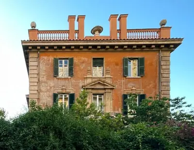 an old brick building with windows on top of it at Albani Retreat in Rome