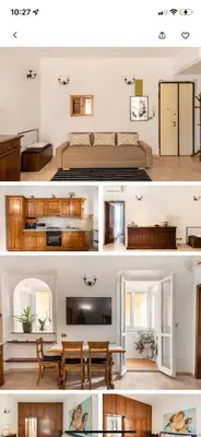 a collage of photos of a living room and a bedroom at Colosseum house jp in Rome