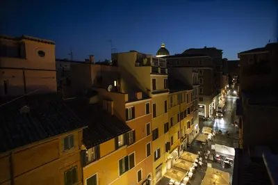 an overhead view of a city street at night at Borgo Panoramico - 3-Bedroom Apartment with Terrace - LOCAPPART in Rome