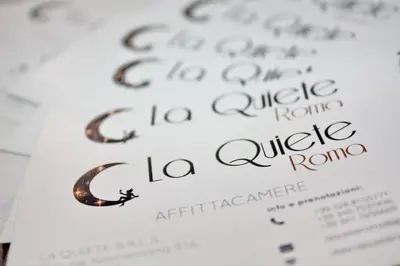a book with a crescent moon on the paper at La Quiete in Rome