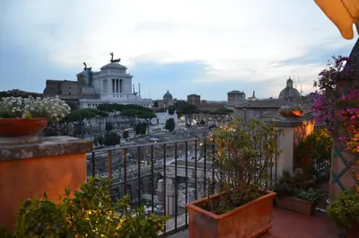 a view of the city from a balcony at Residenza Maritti ContemporarySuite - Guesthouse in Rome