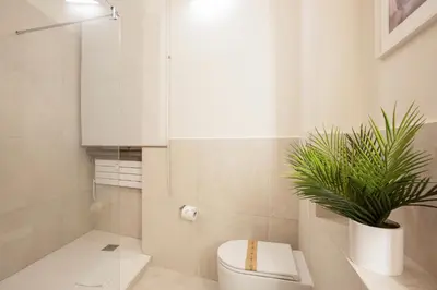 a bathroom with a toilet and a potted plant at Avila Palace Piazza Navona in Rome