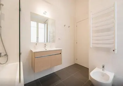 a bathroom with a sink and a toilet and a shower at Casa Oliva in Rome