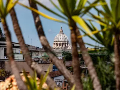 a view of the capitol building from behind some trees at Apartment Appartement mit Dachterrasse by Interhome in Rome