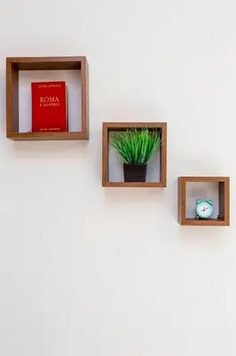three picture frames on a wall with a plant at Rome To You- The Place to be&B in Rome