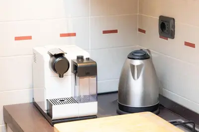 a coffee maker sitting on top of a counter at Quieto alloggio vicino stazione e metropolitana in Rome