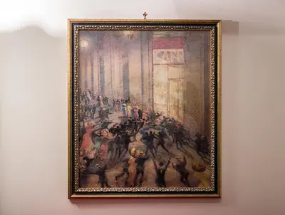 a picture of a painting on a wall at Il Leoncino in Rome