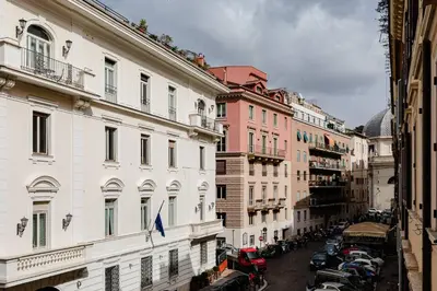 a view of a city street with buildings at World Wide Bed Piazza del Popolo in Rome