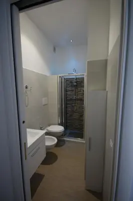 a bathroom with a toilet and a sink and a shower at Sweet Monte Verde in Rome
