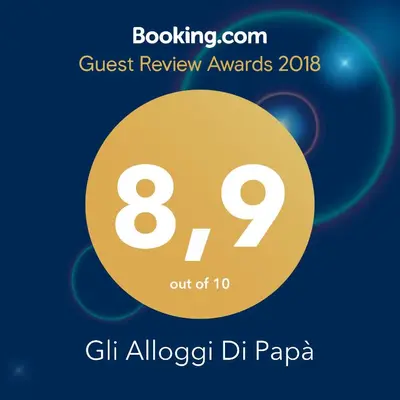 a poster with the text quest review awards alligrett dipapa at Gli Alloggi Di Papà in Rome