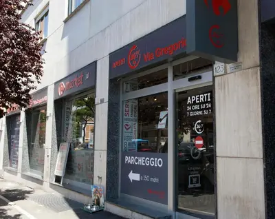 a store front of a store on a city street at Dal Pontefice in Rome