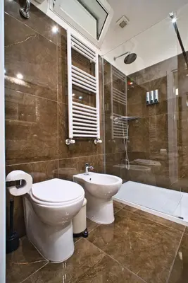a bathroom with a toilet and a bath tub at MoMo Vatican Museums in Rome