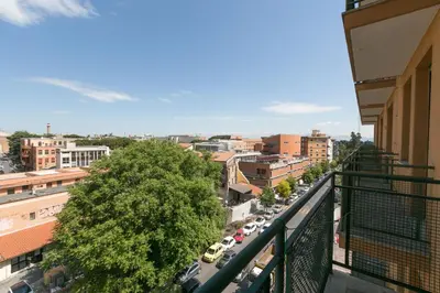 a view of a city from a balcony at Domus Klimt in Rome