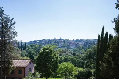 a house in the middle of a forest of trees at Hotel Villa Maria Regina in Rome