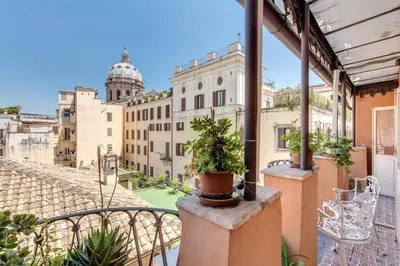 a bathroom with a toilet and a shower at Campo De Fiori Baroque in Rome
