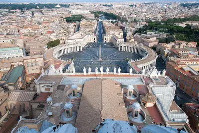 an aerial view of the city of rome at La Casa di Emma a Trastevere in Rome