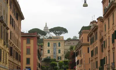 a view of a city street with buildings at Vatican White Domus in Rome