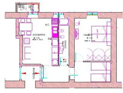 a floor plan of a house with at L'Esquilina Holiday House 2 in Rome