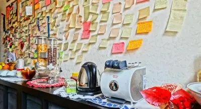 a counter with a sewing machine on a table at Gite House in Rome