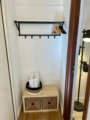 a room with a table with a hat and towels at Charming Navona in Rome