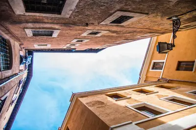a view of the sky from the inside of a building at Hotel Monte Cenci in Rome