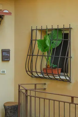 a cage with a plant in it on a wall at Alfieri home holiday in Rome