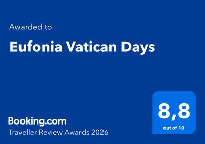 a blue rectangle with the words ecuadorinian valentinian days on it at Eufonia Vatican Days in Rome