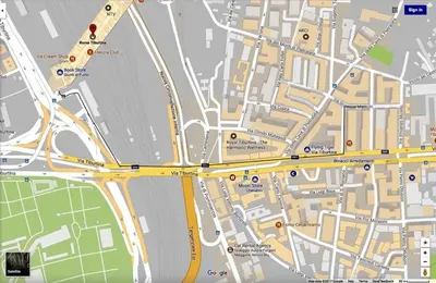 a map of a city with roads and buildings at Dreamsrome Suites in Rome