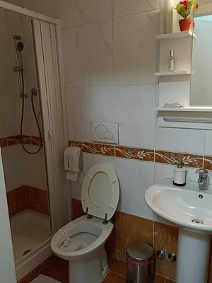 a bathroom with a toilet and a sink at Martini Rooms in Rome