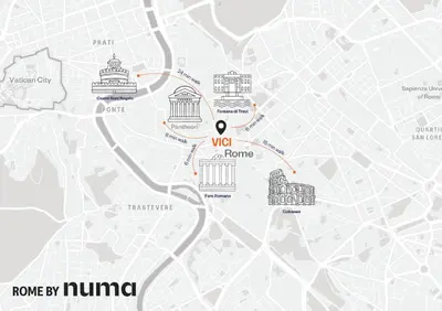 a map of the city of rome and the titanic at Numa Rome Vici in Rome