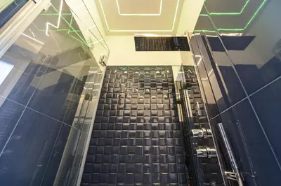 an empty escalator in a building with at Guesthouse Pop in Rome