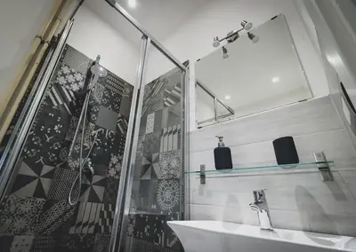 a bathroom with a sink and a shower at B&B Saint Paul in Rome