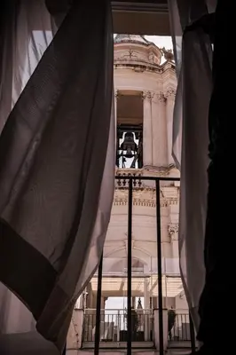 a view of a building from a window at Eitch Borromini Palazzo Pamphilj in Rome