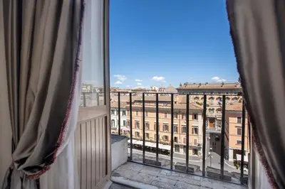 a view from a window of a building at Eitch Borromini Palazzo Pamphilj in Rome