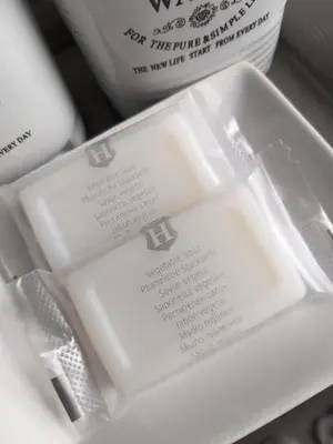 a box of white soap sitting on a counter at Vaticanum Modern & Family Apartment in Rome