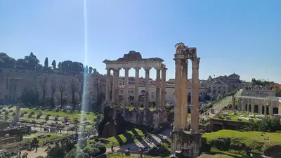 an aerial view of the parthenon inront of a building at Filiberto Apartment in Rome