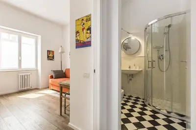a bathroom with a shower and a sink at Casa Vacanza 