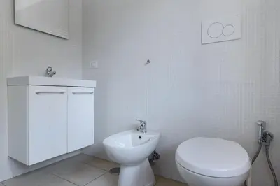 a shower head in a bathroom with a toilet at Claudio Vaticano appartamento in Rome