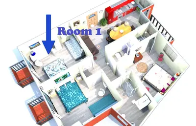 a floor plan of a house with a room at Butterfly Suite Rome in Rome
