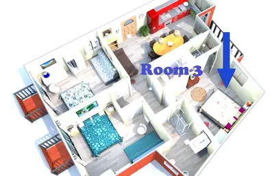 a rendering of a floor plan of a room at Butterfly Suite Rome in Rome