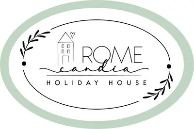a label for a home habitable holiday house with a building and a homeenna holiday at Rome Candia Holiday House in Rome