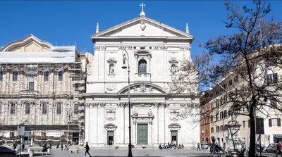 a large white building with a cross on top of it at Navona Hi-Tech Apartment in Rome