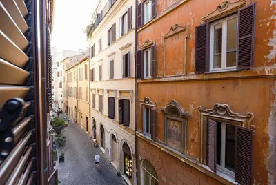 a view of an alley from a building at Navona Hi-Tech Apartment in Rome