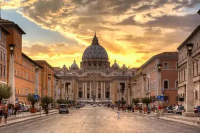 a view of a building with a dome at Saint Peter House Germanico in Rome