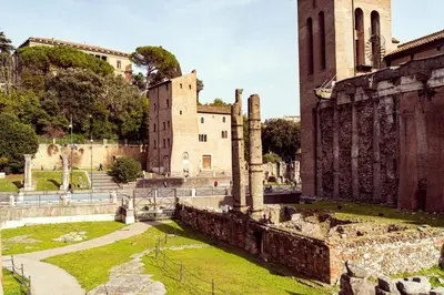 ancient ruins of a building and a castle at Your Home at Campo de' Fiori in Rome