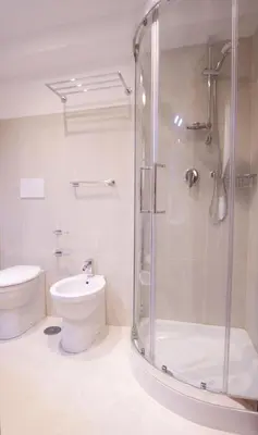 a bathroom with a shower and a toilet at Guesthouse Borromeo Roma in Rome